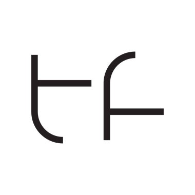 tf ilk harf vektör logo simgesi