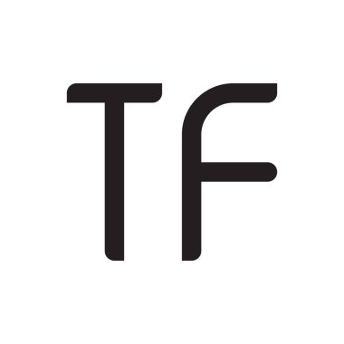 tf ilk harf vektör logo simgesi
