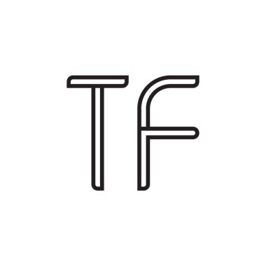 tf ilk harf vektör logo simgesi