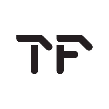 tf ilk harf vektör logo simgesi