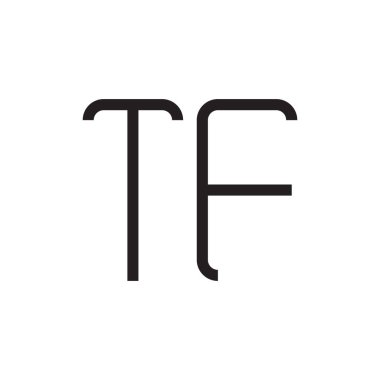 tf ilk harf vektör logo simgesi