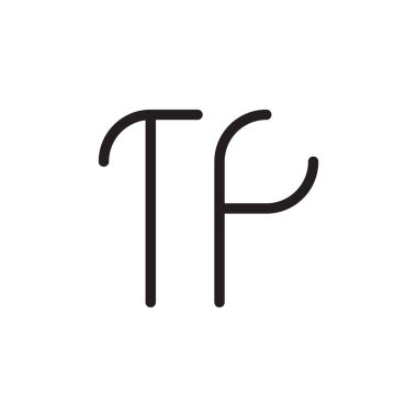 tf ilk harf vektör logo simgesi