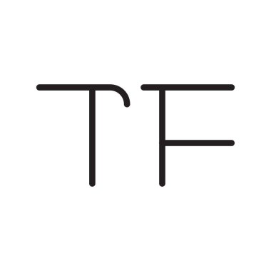 tf ilk harf vektör logo simgesi