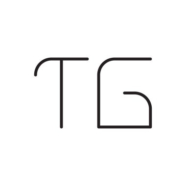 tg ilk harf vektör logo simgesi