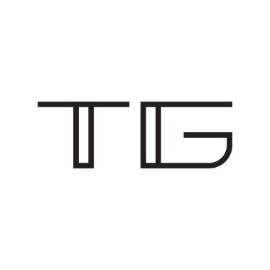 tg ilk harf vektör logo simgesi