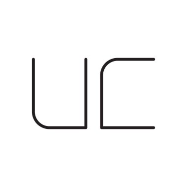 uc ilk harf vektör logo simgesi