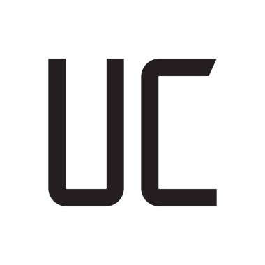 uc ilk harf vektör logo simgesi