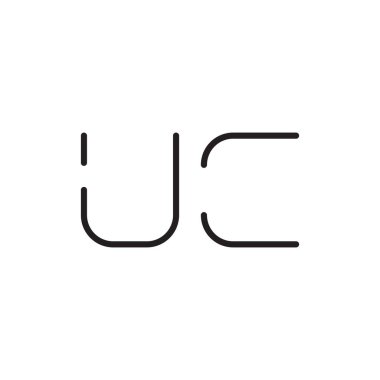 uc ilk harf vektör logo simgesi