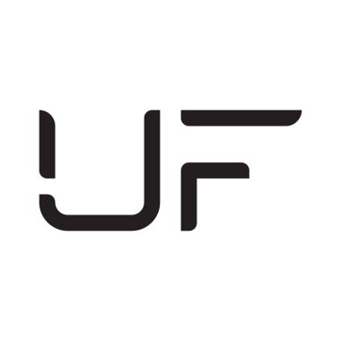 uf ilk harf vektör logo simgesi