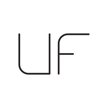 uf ilk harf vektör logo simgesi