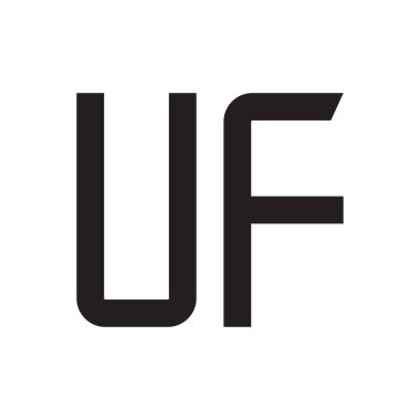 uf ilk harf vektör logo simgesi