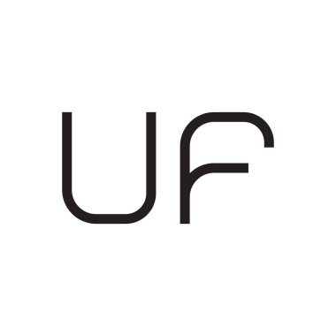 uf ilk harf vektör logo simgesi