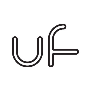 uf ilk harf vektör logo simgesi