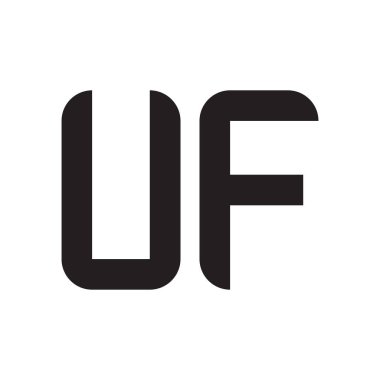uf ilk harf vektör logo simgesi
