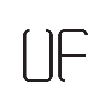 uf ilk harf vektör logo simgesi