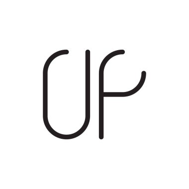 uf ilk harf vektör logo simgesi