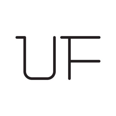 uf ilk harf vektör logo simgesi