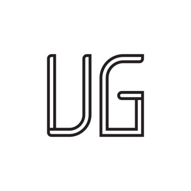 ug ilk harf vektör logo simgesi