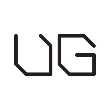 ug ilk harf vektör logo simgesi