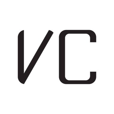 vc ilk harf vektör logo simgesi