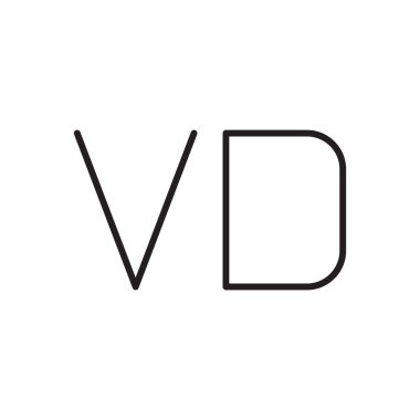 vd ilk harf vektör logo simgesi