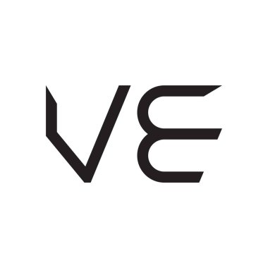 ve ilk harf vektör logo simgesi