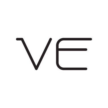 ve ilk harf vektör logo simgesi