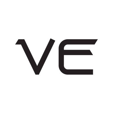 ve ilk harf vektör logo simgesi