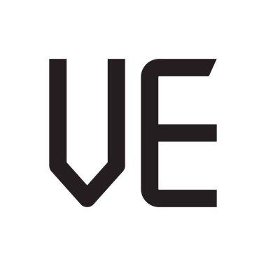 ve ilk harf vektör logo simgesi