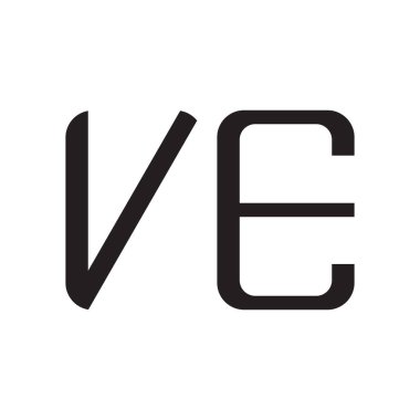 ve ilk harf vektör logo simgesi