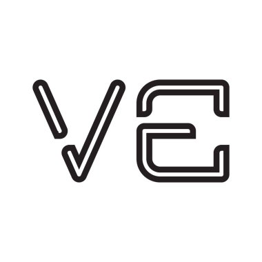 ve ilk harf vektör logo simgesi