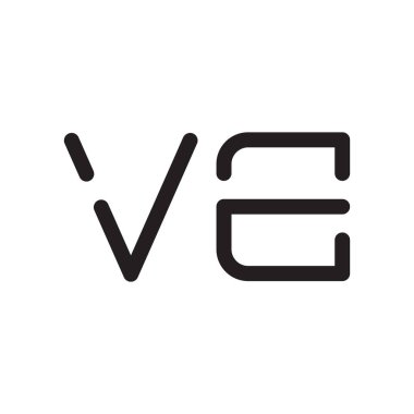 ve ilk harf vektör logo simgesi