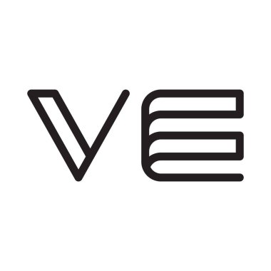 ve ilk harf vektör logo simgesi
