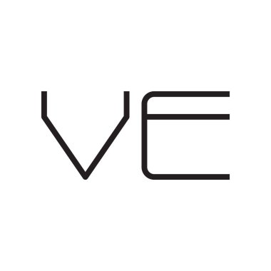 ve ilk harf vektör logo simgesi