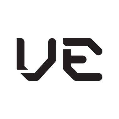 ve ilk harf vektör logo simgesi