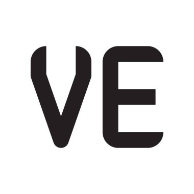 ve ilk harf vektör logo simgesi