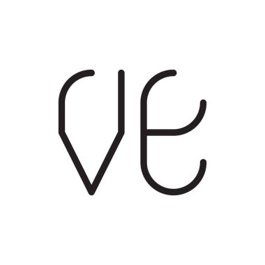 ve ilk harf vektör logo simgesi