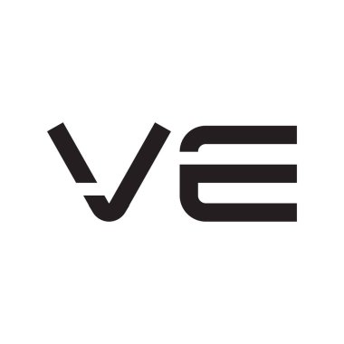 ve ilk harf vektör logo simgesi