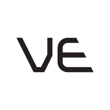 ve ilk harf vektör logo simgesi