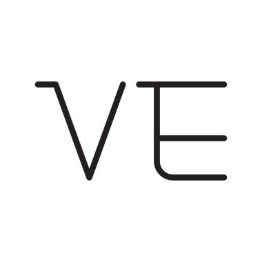 ve ilk harf vektör logo simgesi