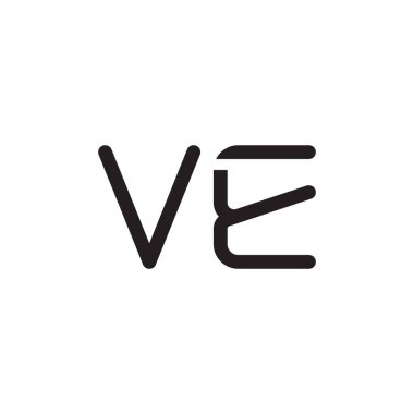 ve ilk harf vektör logo simgesi