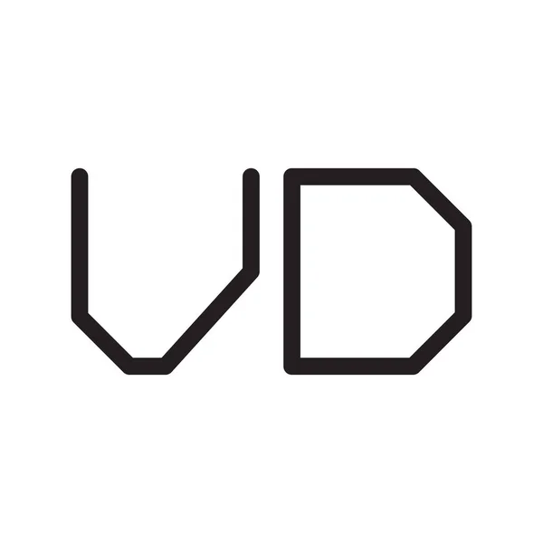 Dvd Första Bokstaven Vektor Logotyp Ikon — Stock vektor
