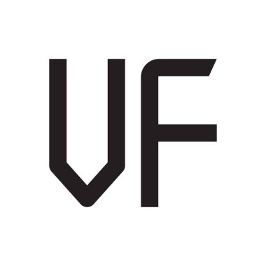 vf ilk harf vektör logo simgesi