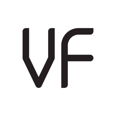 vf ilk harf vektör logo simgesi