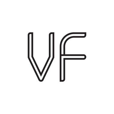 vf ilk harf vektör logo simgesi