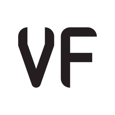 vf ilk harf vektör logo simgesi