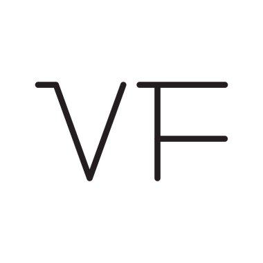 vf ilk harf vektör logo simgesi