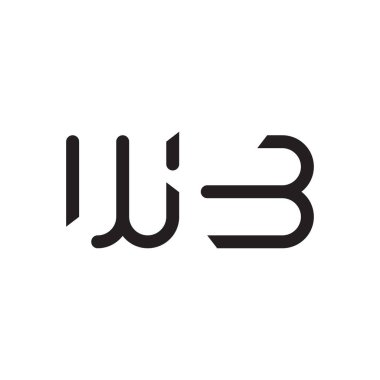 wb ilk harf vektör logo simgesi