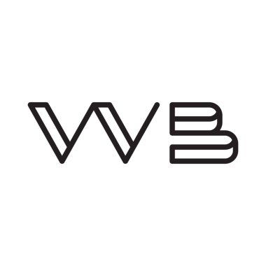 wb ilk harf vektör logo simgesi