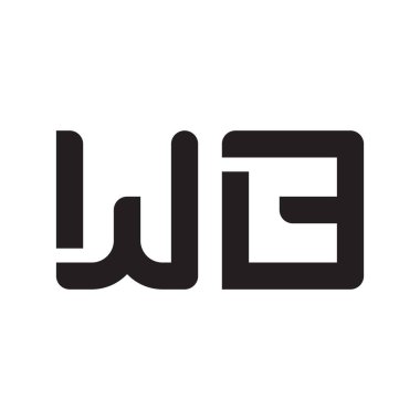 wb ilk harf vektör logo simgesi